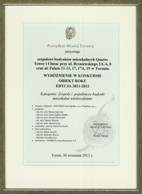 Konkurs Obiekt Roku Edycja 2011-2012